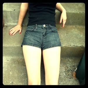 Black jean shorts